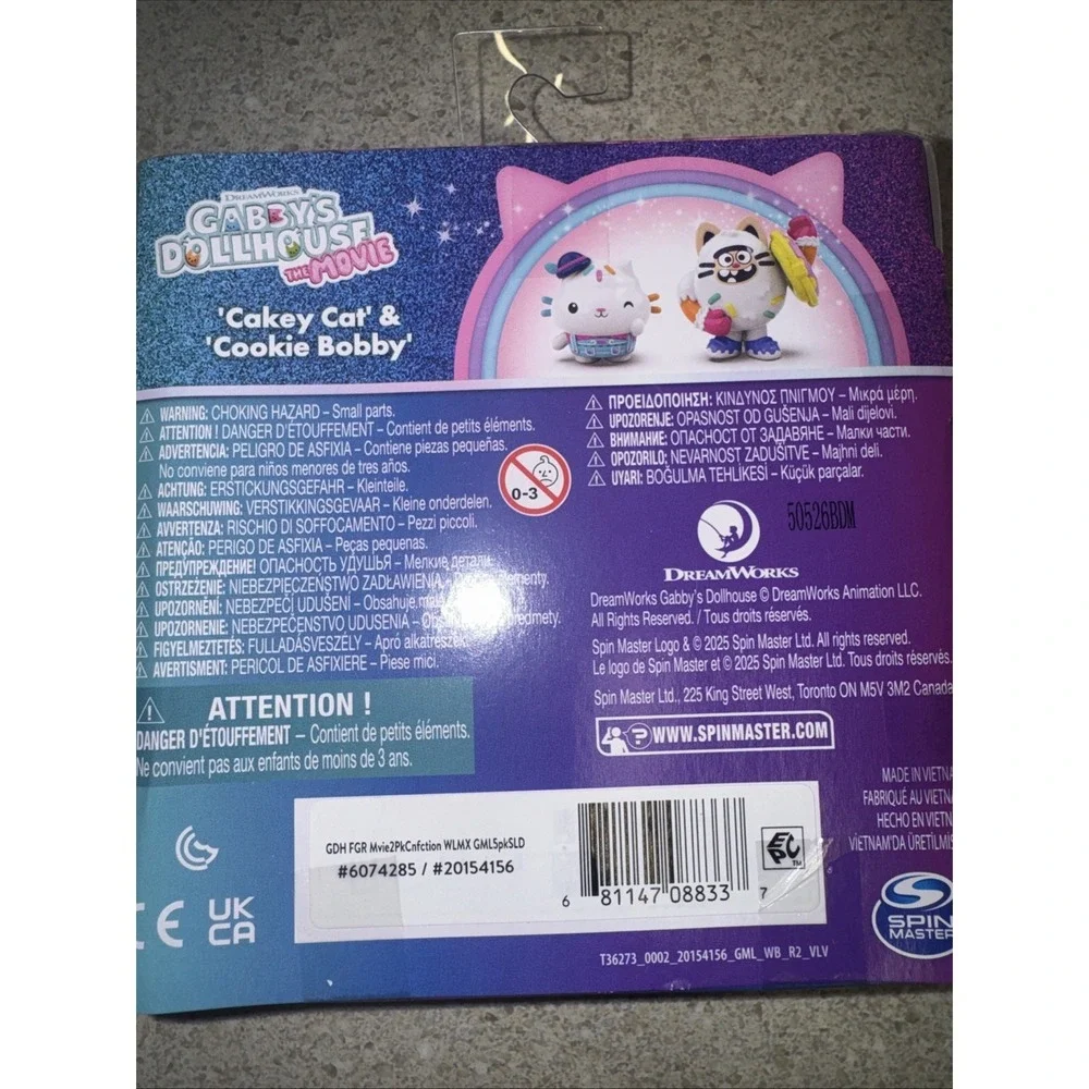 Gabby's Dollhouse The Movie Cakey Cat & Cookie Bobby Toy Figures New In Package